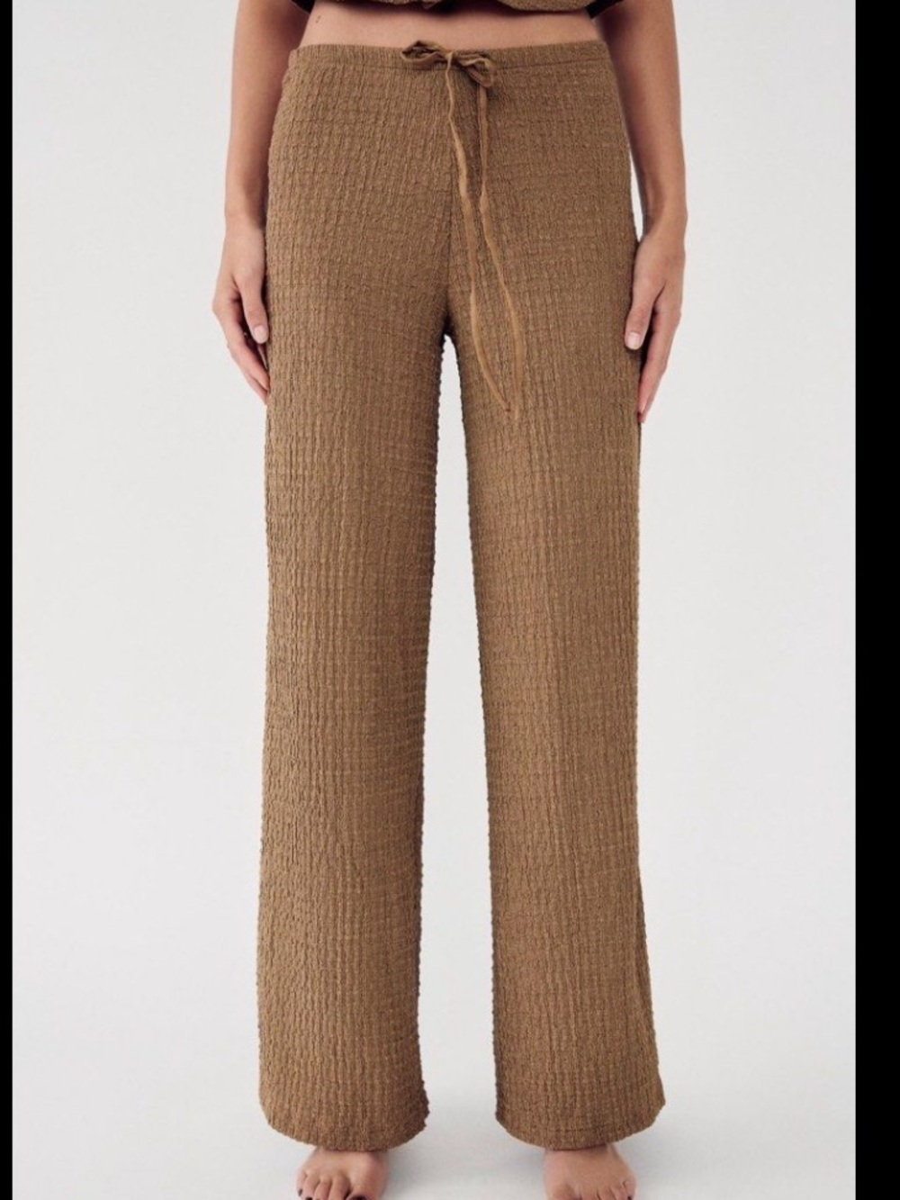 Zara Structured Straight-Leg Trousers/Pants - Camel/Marron